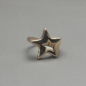 Y2K Vintage Gold Hollow Star Ring – Adjustable Size, Unisex, Brand New